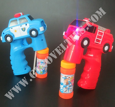 Light Up Cop Car and Fire Truck Bubble Gun XY-2546