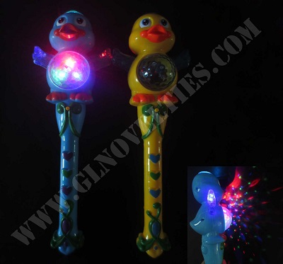 Light Up Duck Spinning Wand with Music XY-2771