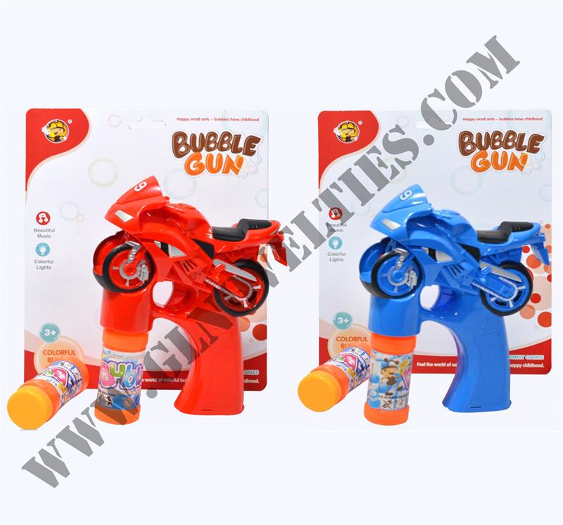 Light Up Solid Color Motorbike Bubble Gun XY-5716